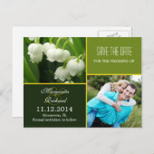 Ansichtskarten für elegantes grün Save the Date Fo Ankündigungspostkarte (Vorne/Hinten)