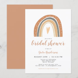 ANSLEY | Boho Burnt Orange Rainbow Brautparty Einladung