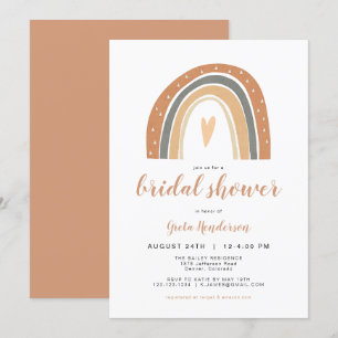 ANSLEY   Boho Burnt Orange Rainbow Brautparty Einladung