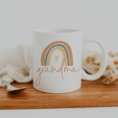 ANSLEY Boho Burnt Orange Rainbow Heart Grandma Kaffeetasse