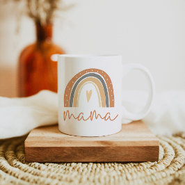 ANSLEY Boho Burnt Orange Rainbow Heart Mama Kaffeetasse