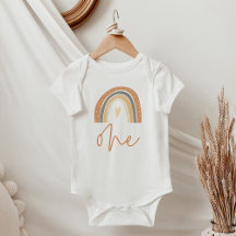 ANSLEY Niedlich Boho Rainbow Heart Eins Geburtstag