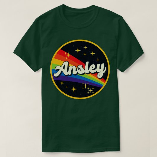 Ansley Rainbow in Space Vintage Style T-Shirt (Design vorne)