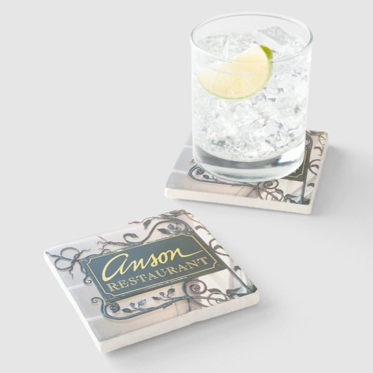 Anson Restaurant Charleston, SC. Steinuntersetzer (Seitenansicht)