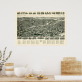 Ansonia, CT Panoramic Karte - 1921 Poster (Küche)