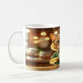 Ansprechendes 3D-Rendering einer roten Katz-Barist Kaffeetasse