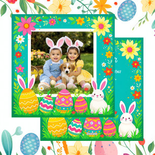 Ansprechendes Personalisiertes Frohes Ostern Famil Feiertagskarte