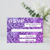 Ansprechkarte für Vintage Blumenmuster RSVP Karte (Stehend Vorderseite)