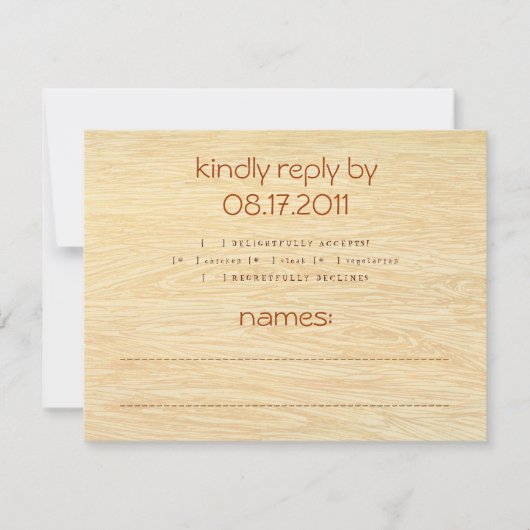 Ansprechkarte RSVP Karte (Vorderseite)