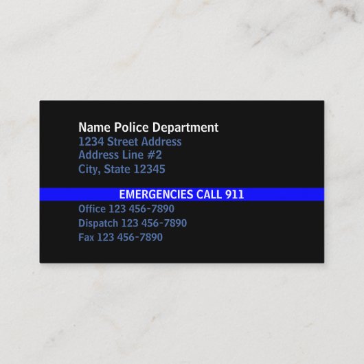 Ansprechpartner bei Thin Blue Line Visitenkarte (Rückseite)