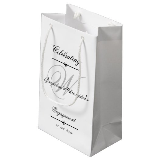 Ansprechpartner Elegante Monogram-Namen Chic Niedl Kleine Geschenktüte (Rückseite Schrägansicht)