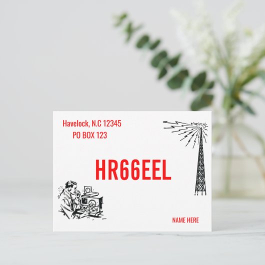 Ansprechpartner für Amateur-Ham-Radio QSL-Kartenbe Postkarte (Stehend Vorderseite)