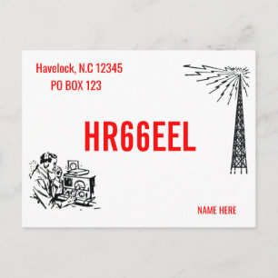 Ansprechpartner für Amateur-Ham-Radio QSL-Kartenbe Postkarte