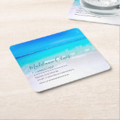 Ansprechpartner für Unternehmen im Seeverkehr Blau Rechteckiger Pappuntersetzer (angewinkelt)