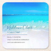 Ansprechpartner für Unternehmen im Seeverkehr Blau Rechteckiger Pappuntersetzer (Vorderseite)