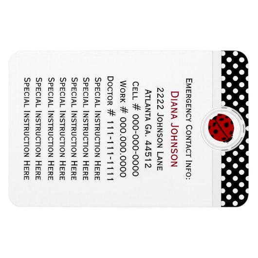 Ansprechpartner: Ladybug und Polka Dot Magnet (Horizontal)