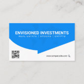 Ansprechpartner | Weltkarte | QR-Code | Blau Visitenkarte (Rückseite)