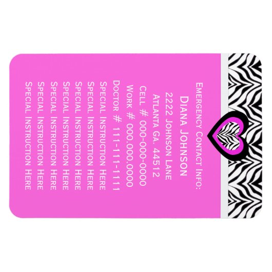 Ansprechpartner: Zebra Babysitter Premium Magnet (Horizontal)