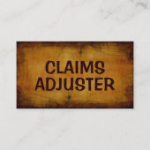 Ansprüche Adjuster Antike Visitenkarte (Vorderseite)