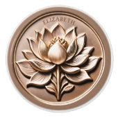 Anspruchsvolle antike Gold Exquisite Lotus Blume Keramikknauf (Vorderseite)