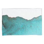 Anspruchsvolle Aquamarine Abstrakte Black Art Alco Kissenbezug (Vorderseite-Rechts)