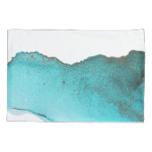 Anspruchsvolle Aquamarine Abstrakte Black Art Alco Kissenbezug (Rückseite)