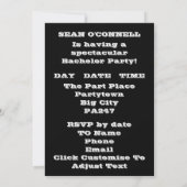 Anspruchsvolle Bachelor-Party Einladung (Rückseite)