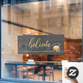 Anspruchsvolle BELIEVE Jingle Bell Weihnachten Fensteraufkleber (Café-Fenster)