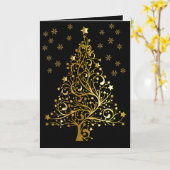 Anspruchsvolle Black and Gold Weihnachtskarte Karte (Gelbe Blume)