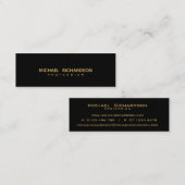 Anspruchsvolle Black Gold Masculine Slimline Mini Visitenkarte (Vorne/Hinten)