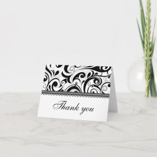 Anspruchsvolle Black Wirbel Dankeschön Card Dankeskarte