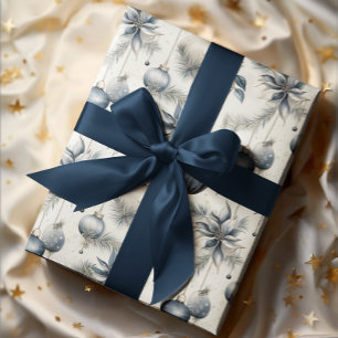 Anspruchsvolle Blue & Gold Weihnachten Geschenkpapier