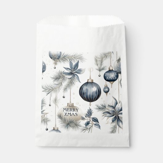 Anspruchsvolle Blue & Gold Weihnachten Geschenktütchen (Vorderseite)