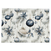 Anspruchsvolle Blue & Gold Weihnachten Große Geschenktüte (Rückseite)