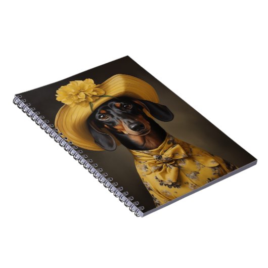 Anspruchsvolle Dackel in Gelb Notizblock (Rechte Seite)