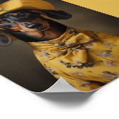 Anspruchsvolle Dackel in Gelb Poster (Ecke)