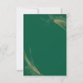 Anspruchsvolle Emerald Rose Hochzeit RSVP Karte (Rückseite)