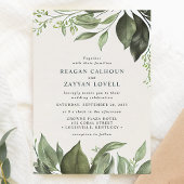 Anspruchsvolle Eukalyptus-Blätter Moderne Hochzeit Einladung