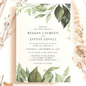 Anspruchsvolle Eukalyptus-Blätter Moderne Hochzeit Einladung