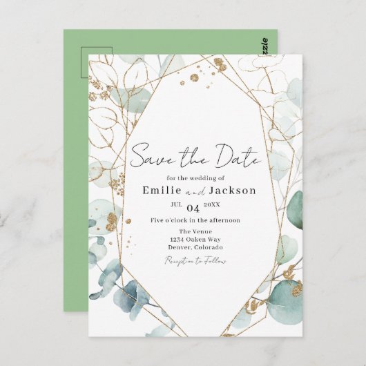 Anspruchsvolle Eukalyptus-Blätter und Foliage Postkarte (Vorne/Hinten)