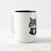 "Anspruchsvolle Feline Gentleman Tasse - Zwei-Tone (Vorderseite Links)