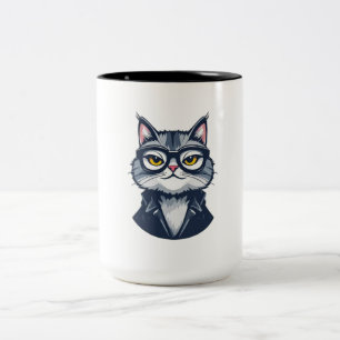 "Anspruchsvolle Feline Gentleman Tasse - Zwei-Tone