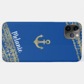 Anspruchsvolle Foil Gold Edges Sailor Marine Blue Case-Mate iPhone Hülle (Rückseite (Horizontal))