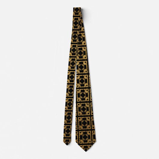Anspruchsvolle Gold Abstrakt Mens Neck Tie Krawatte (Rückseite)