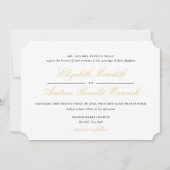 Anspruchsvolle Gold-Spitzen-Skripte für Hochzeitsf Einladung (Vorderseite)