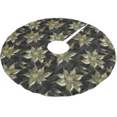 Anspruchsvolle Gold- und Black Poinsettia Polyester Weihnachtsbaumdecke (Schrägansicht)