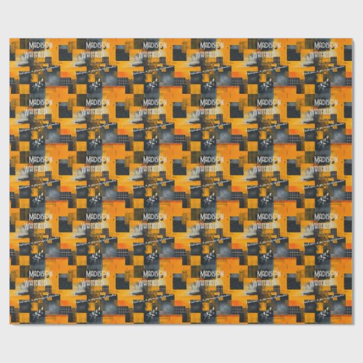 Anspruchsvolle goldene Akzente mit abstraktem Desi Geschenkpapier (Flach)