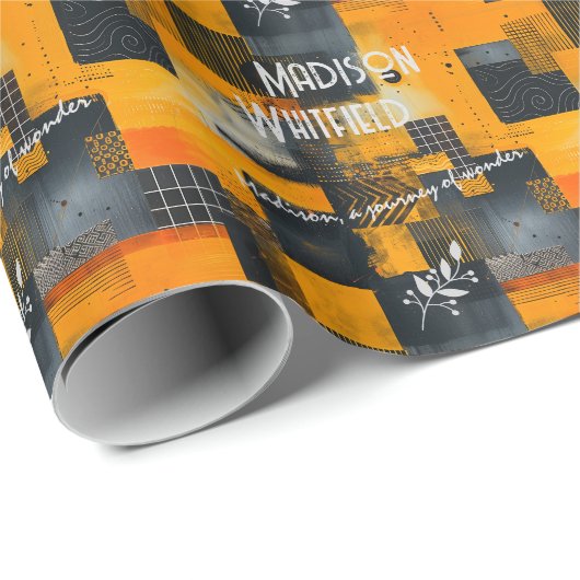 Anspruchsvolle goldene Akzente mit abstraktem Desi Geschenkpapier (Rolleneckpunkt)