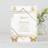 Anspruchsvolle Goldkalligraphie 16 . Geburtstag Einladung (Stehend Vorderseite)