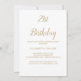 Anspruchsvolle Goldkalligraphie 21. Geburtstag Einladung